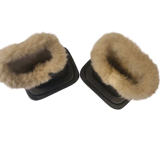 VINTAGE Eyeglasses Holders Matched Set Of TWO Leather And Faux Fur - Picture 7 of 11